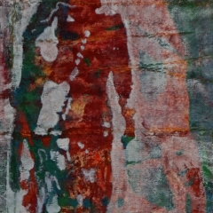 Textilbild, mehrschichtiger Siebdruck genäht auf Alu-Platten - Detail