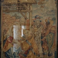 Die Anbetung der Heiligen drei Könige, 1620, Wolle, Seide, Metallfäden, Privatbesitz
